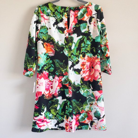 Nicole Miller 3/4 Sleeve Floral Print Midi Dress - Picture 6 of 9